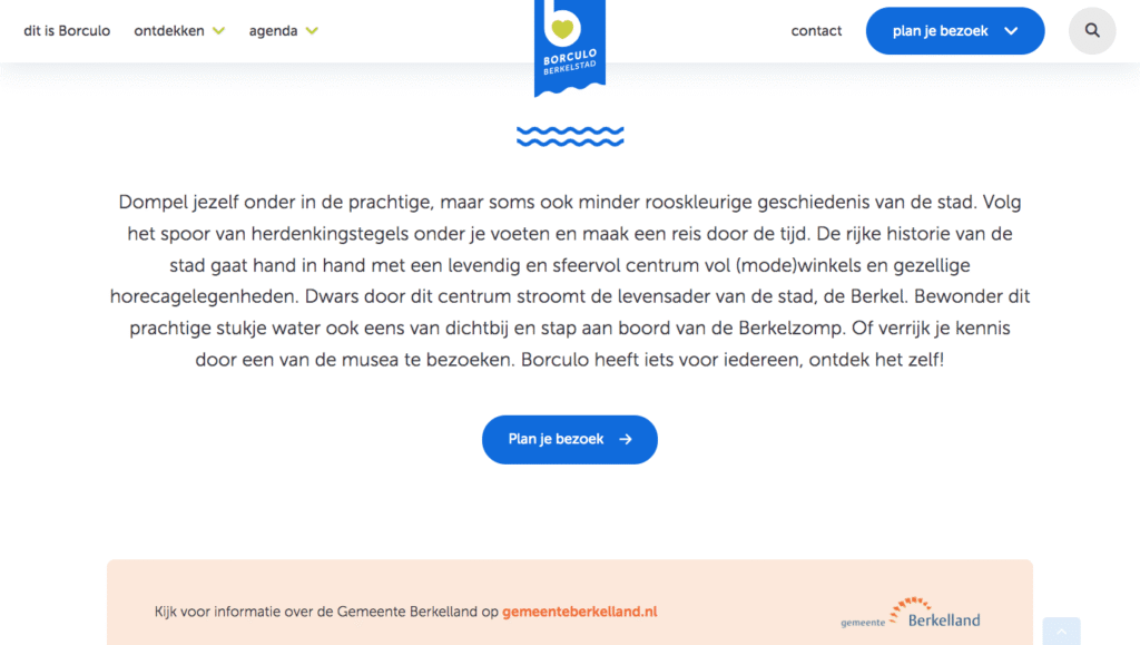 een verkopend stukje tekst op de website