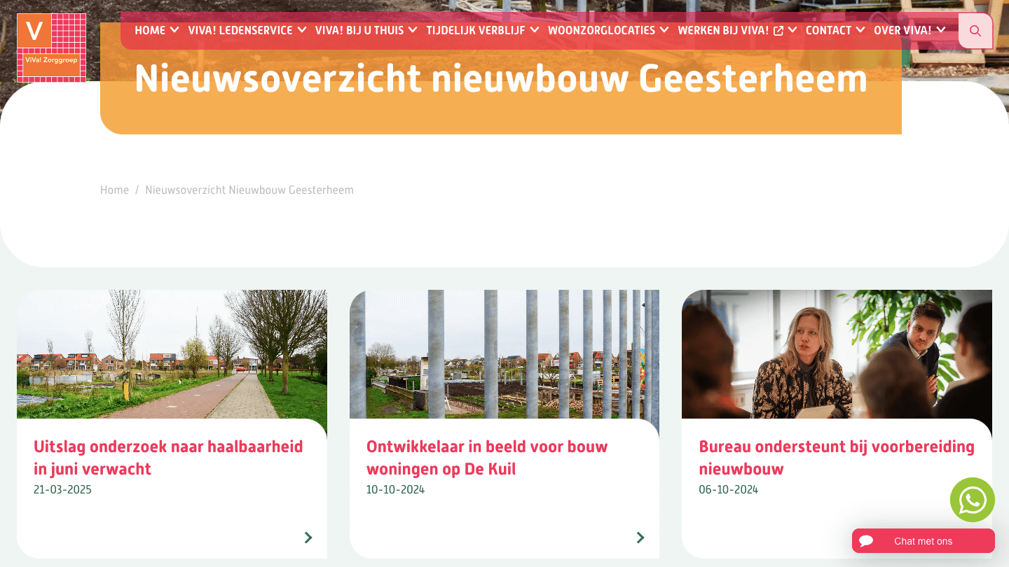 Nieuwsberichten ViVa! Zorggroep