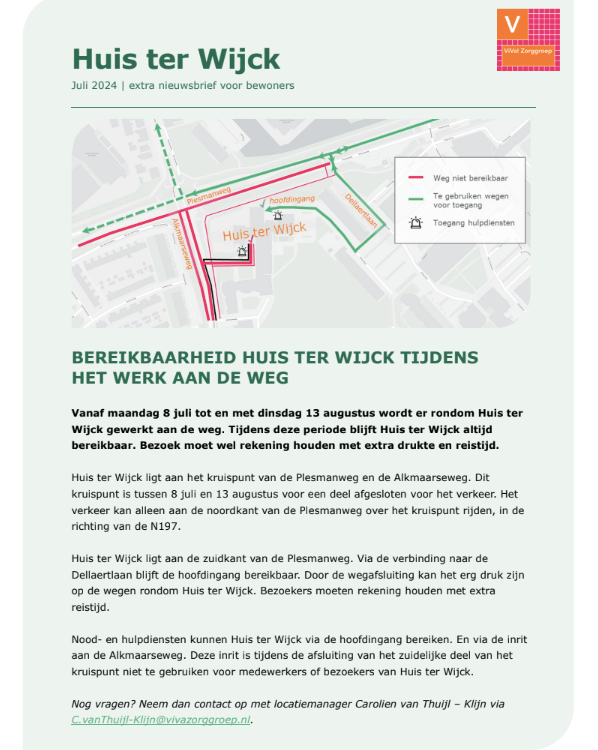Nieuwsbrieven ViVa! Zorggroep