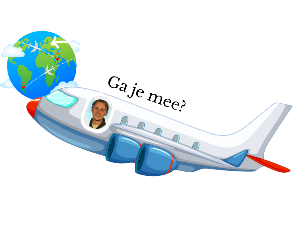 mijn hoofd in een vliegtuigraam die rondom de wereld vliegt