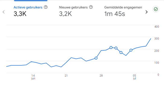 stijgende lijn van de websitebezoekers